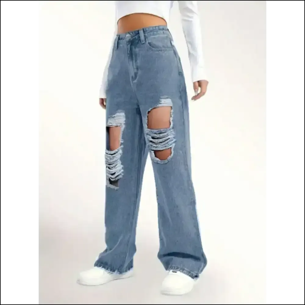 Wide Leg Jeans: Because your Legs Deserve a Little Distressed Drama! 😏✨