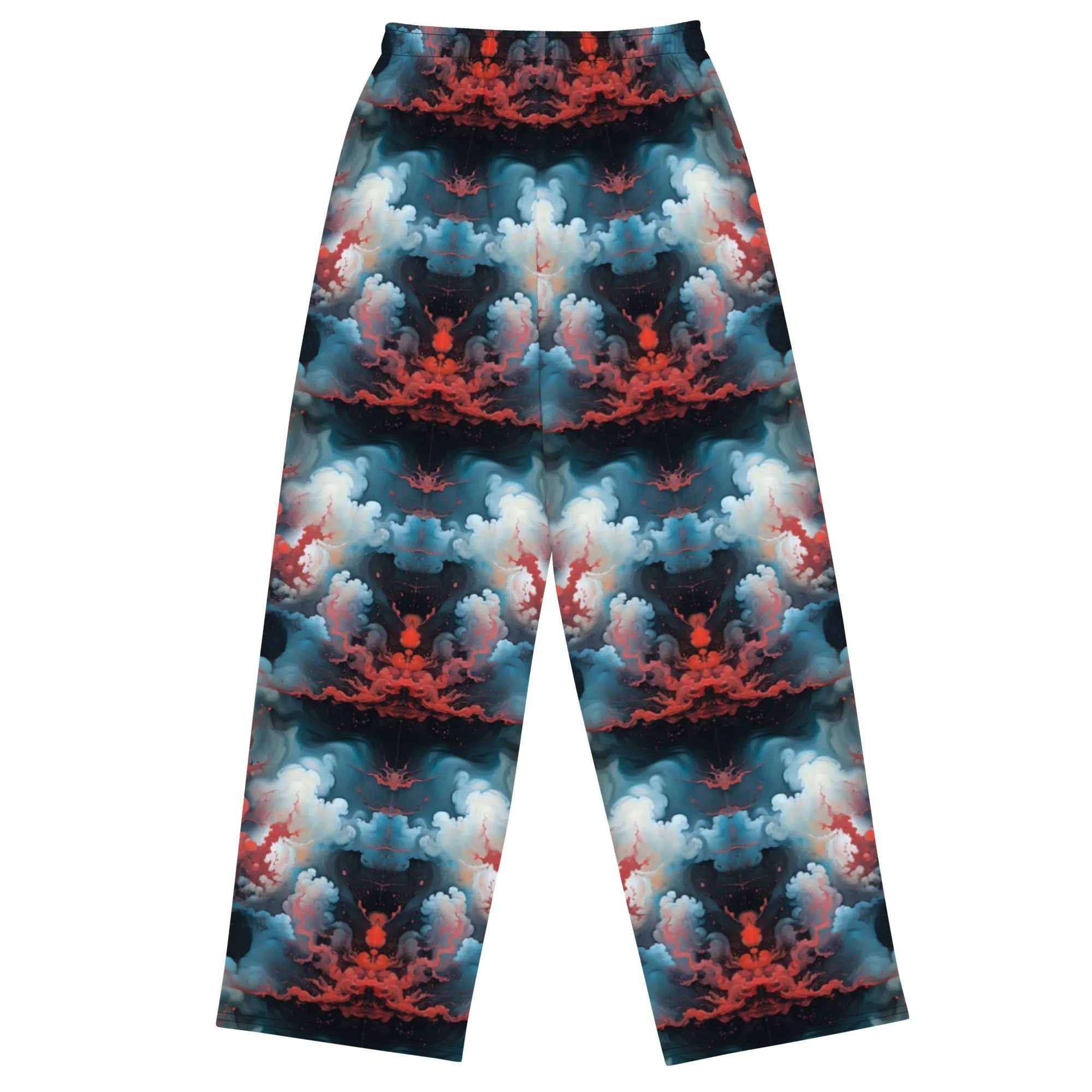 Wide-leg pants - Ethereal Crimson Flow - Light