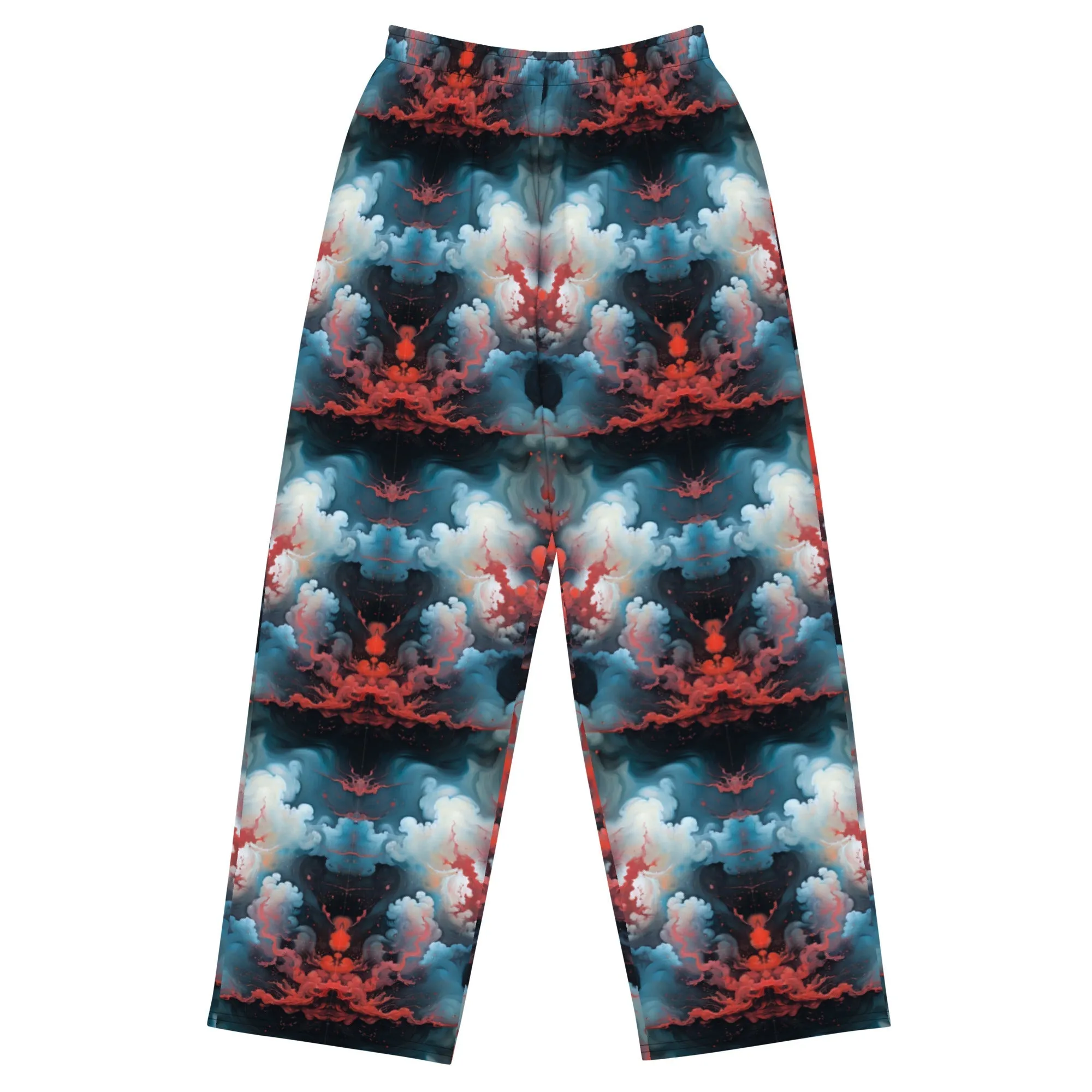Wide-leg pants - Ethereal Crimson Flow - Light