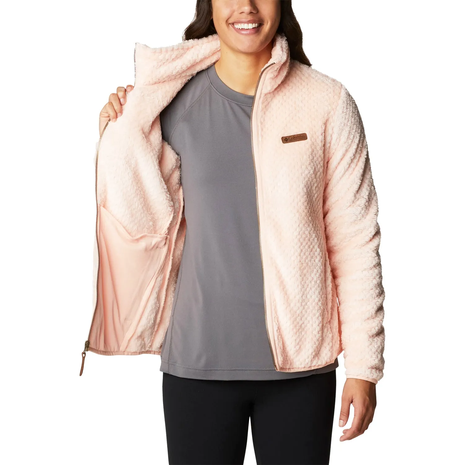Women's Columbia Fire Side II Sherpa Full Zip Fleece Peach Blossom
