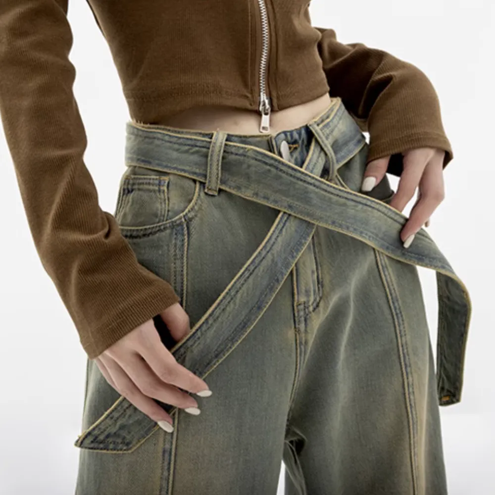 Women's Panel Burr Distressed Jeans