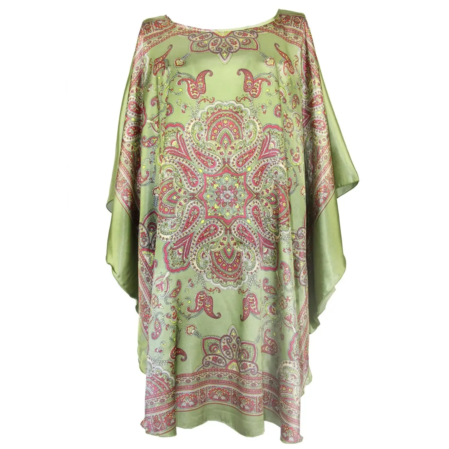 Women's Plus Size Silk Rayon Robe Bath Gown Nightgown Satin Casual Home Dress Printed Loose  Nightwear Bathrobe