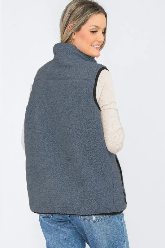 Women's Sherpa Fleece Vest Jacket