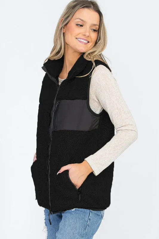 Women's Sherpa Fleece Vest Jacket