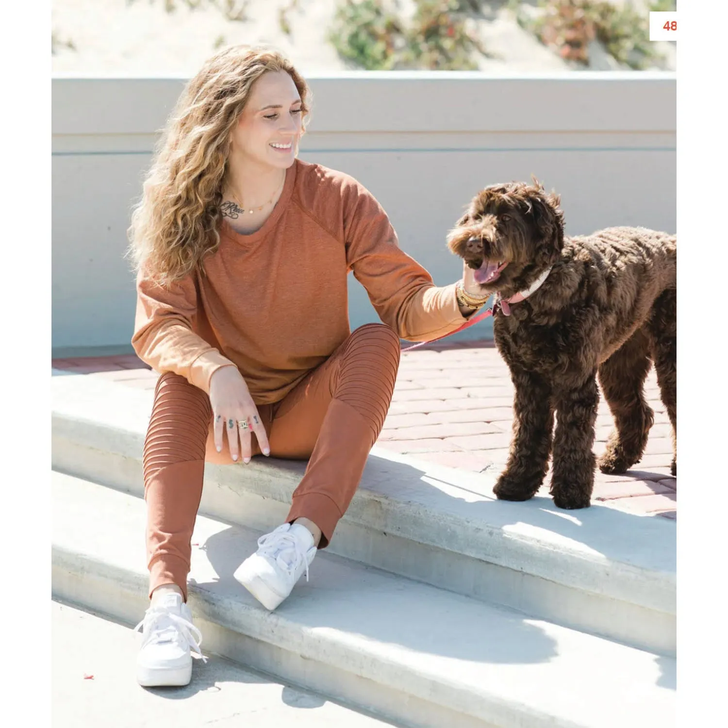 Women's Splendid Iris Carly Ombre Sweatshirt Terra Cotta