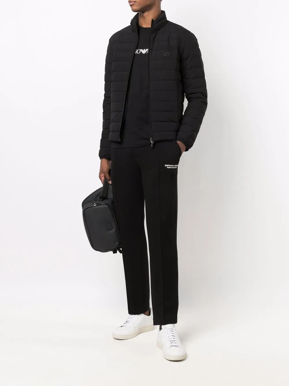 Zipped short down jacket