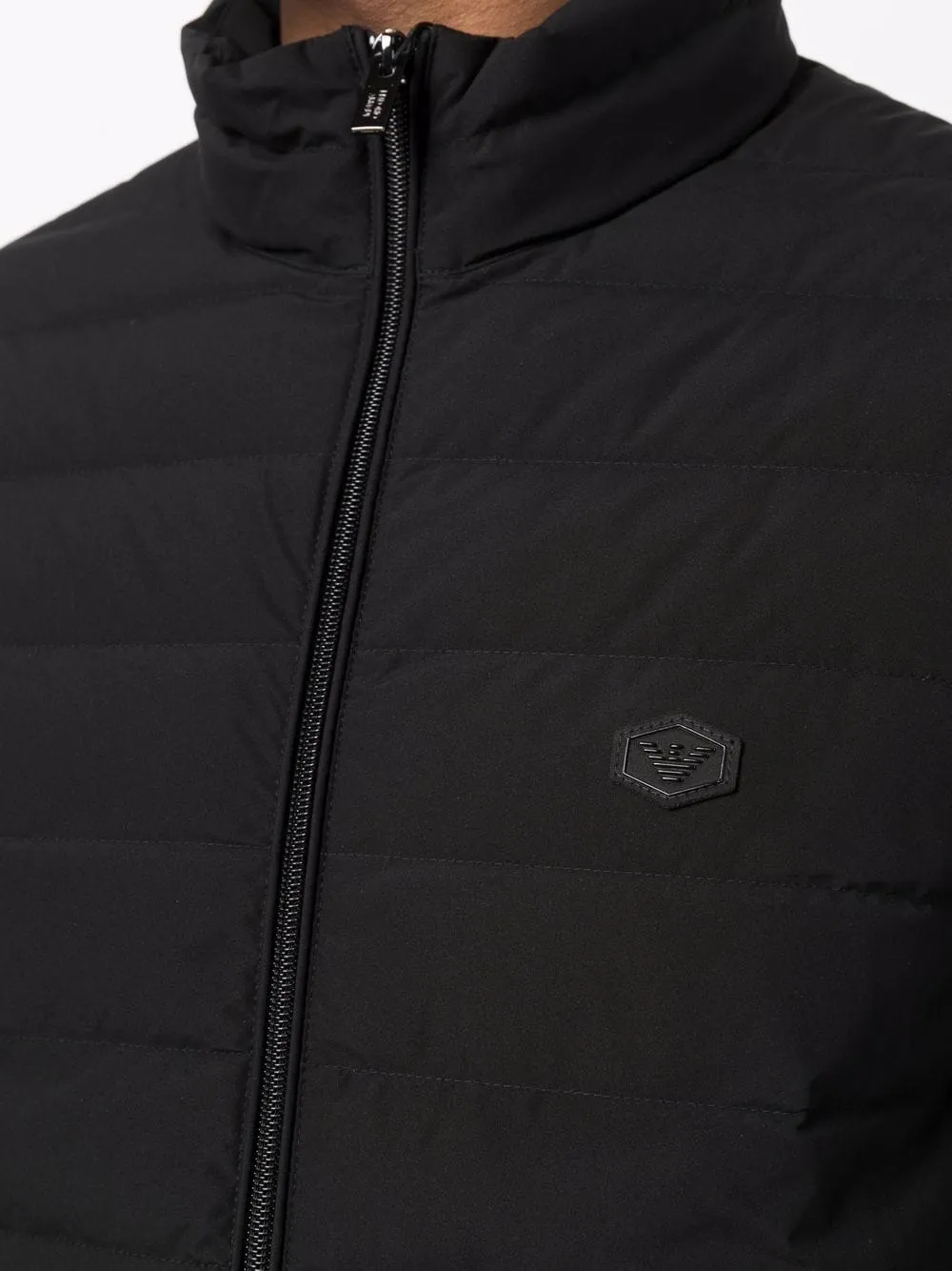 Zipped short down jacket