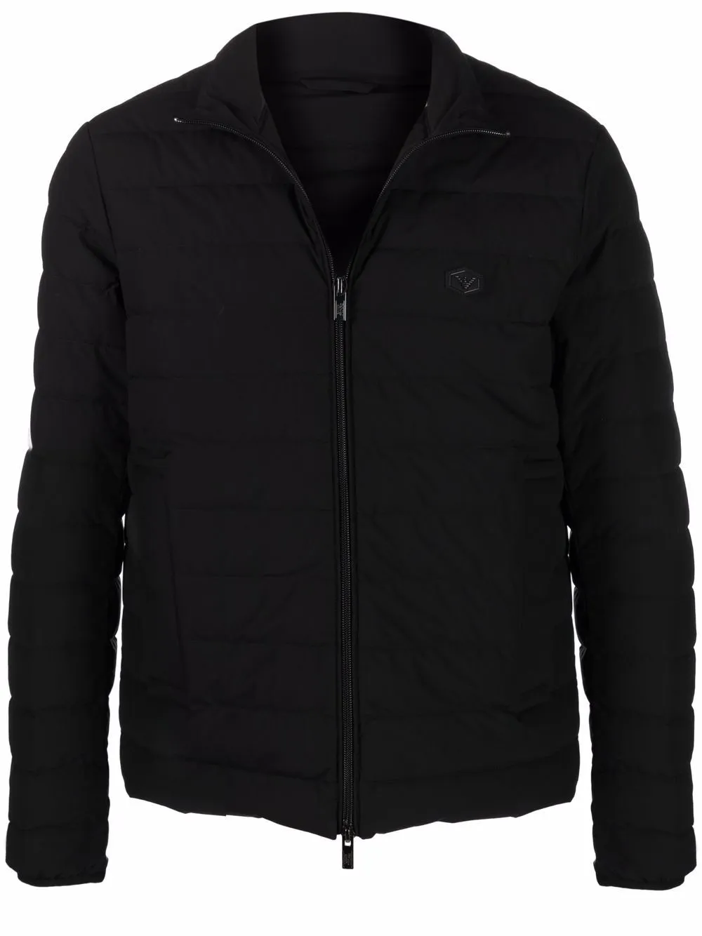 Zipped short down jacket