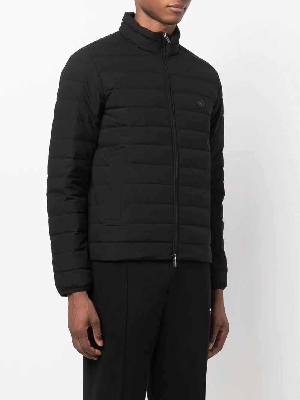 Zipped short down jacket